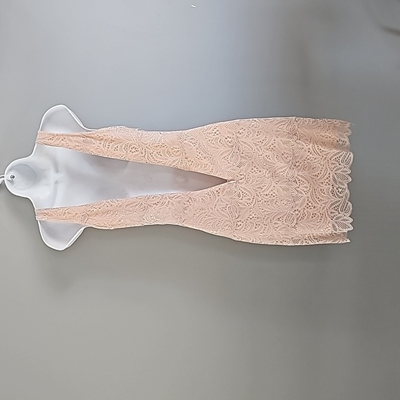 Bebe  light Peach Lace Mini Dress | Size S - Picture 4 of 5